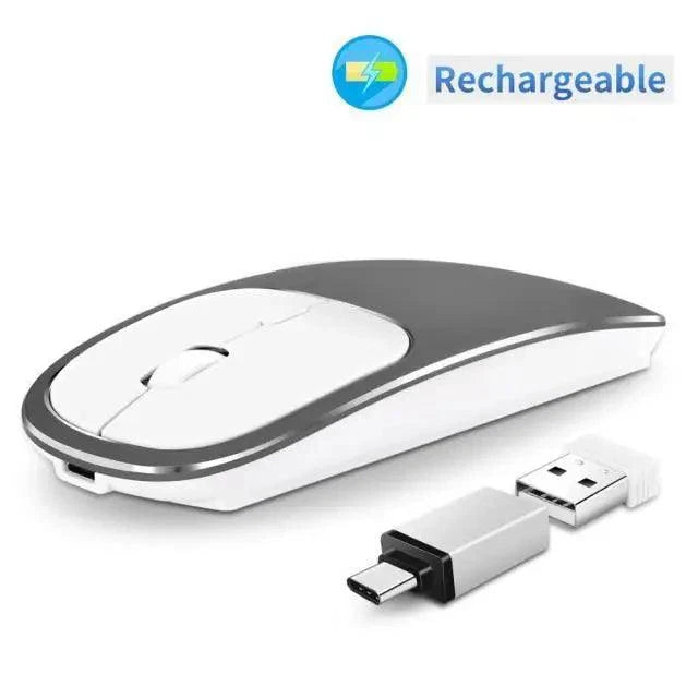 Silent White Slim 2.4G Wireless Rechargeable USB Portable Mouse Ultra Thin 1600DPI Noiseless Ergonomic Mice For Laptop