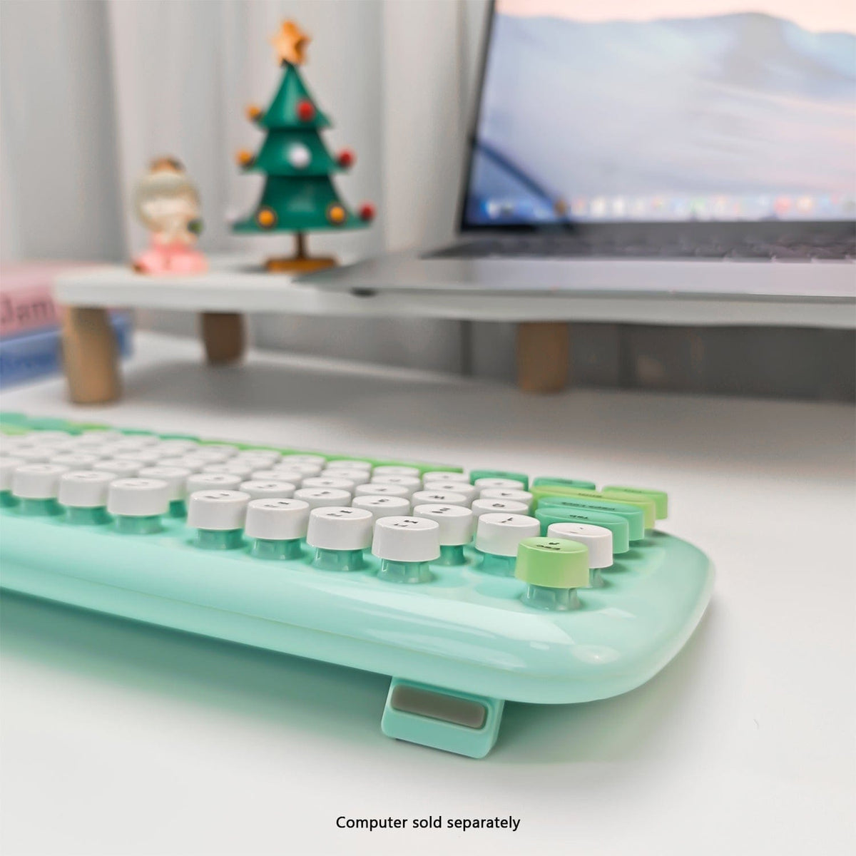 Wireless Keyboard & Mouse Combo - Silent Click, Colorful 104 Keys
