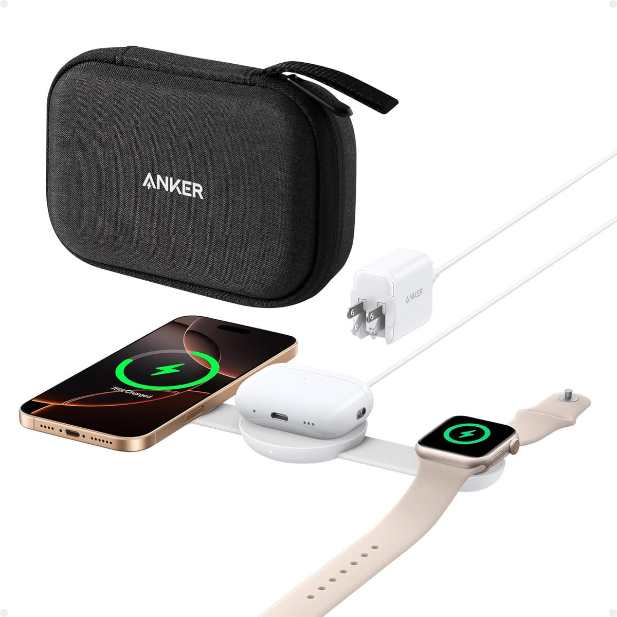 MagGo Wireless Charging Station (3-in-1, Foldable Pad) by Anker