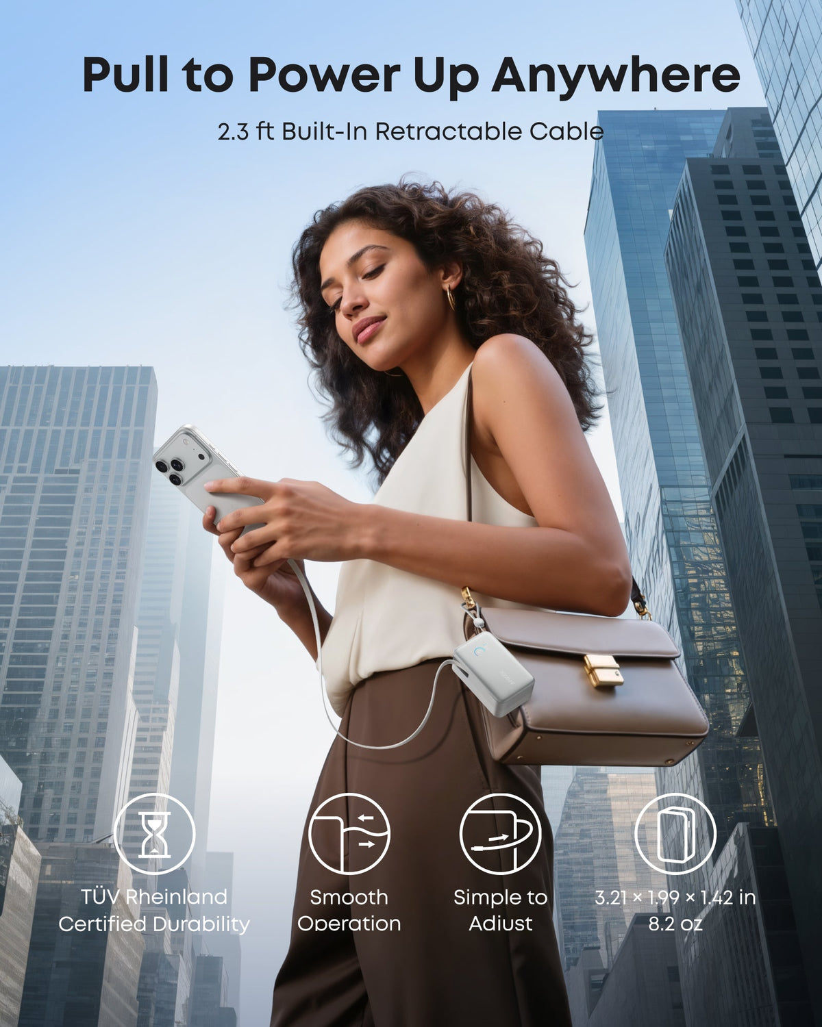 Nano Power Bank (10K, 45W, Built-In Retractable USB-C Cable) by Anker