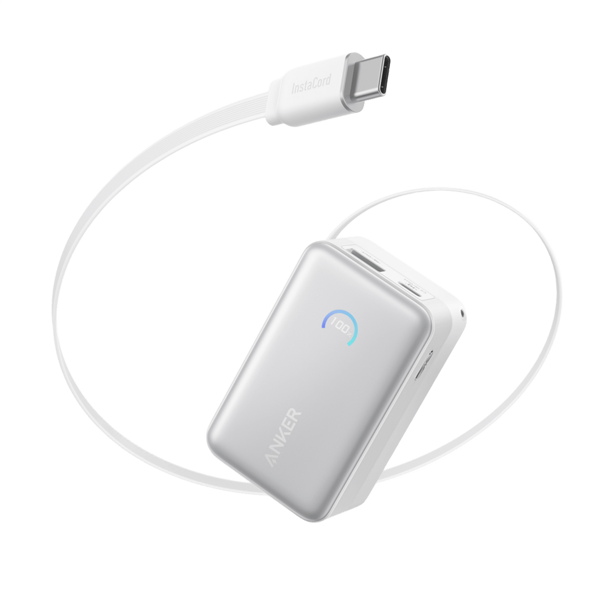 Nano Power Bank (10K, 45W, Built-In Retractable USB-C Cable) by Anker