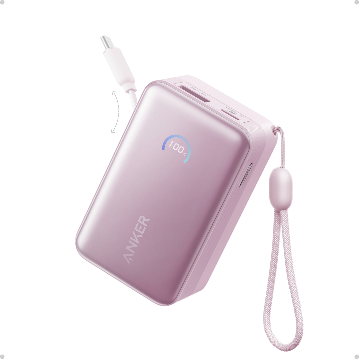 Nano Power Bank (10K, 45W, Built-In Retractable USB-C Cable) by Anker