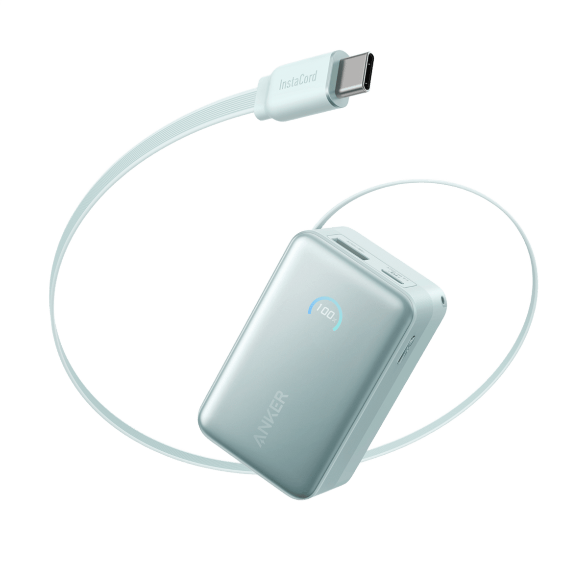 Nano Power Bank (10K, 45W, Built-In Retractable USB-C Cable) by Anker