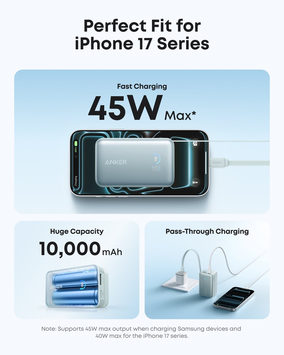 Nano Power Bank (10K, 45W, Built-In Retractable USB-C Cable) by Anker