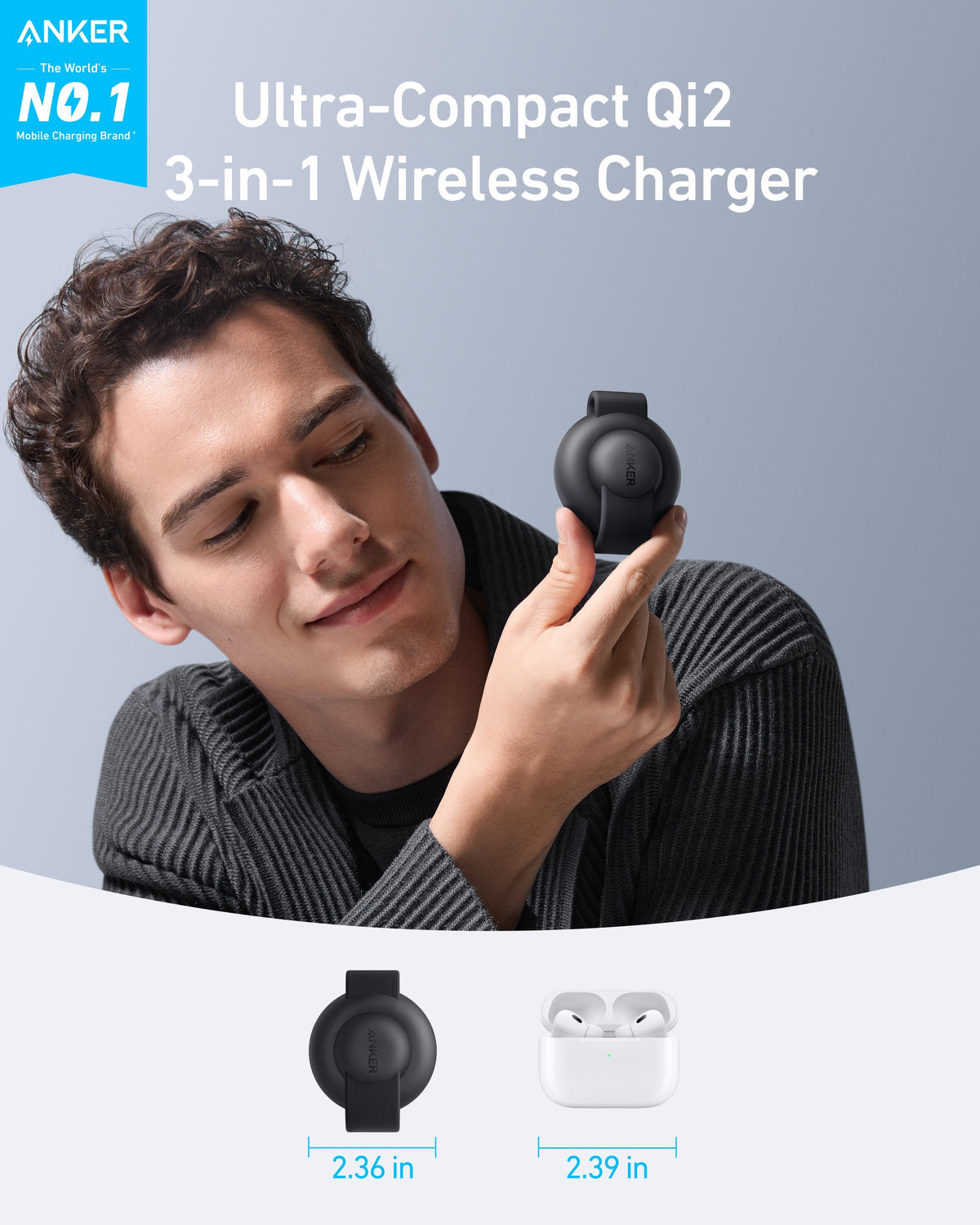 MagGo Wireless Charging Station (3-in-1, Foldable Pad) by Anker