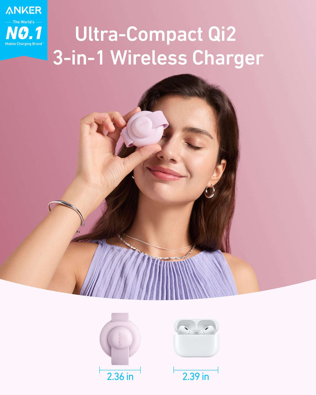 MagGo Wireless Charging Station (3-in-1, Foldable Pad) by Anker