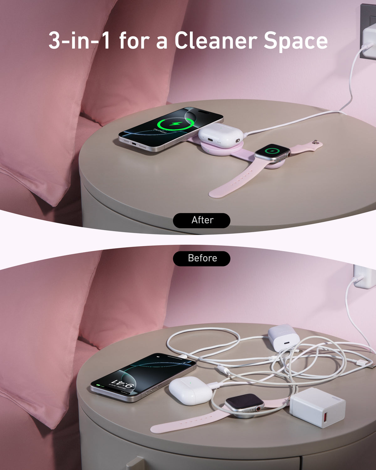 MagGo Wireless Charging Station (3-in-1, Foldable Pad) by Anker