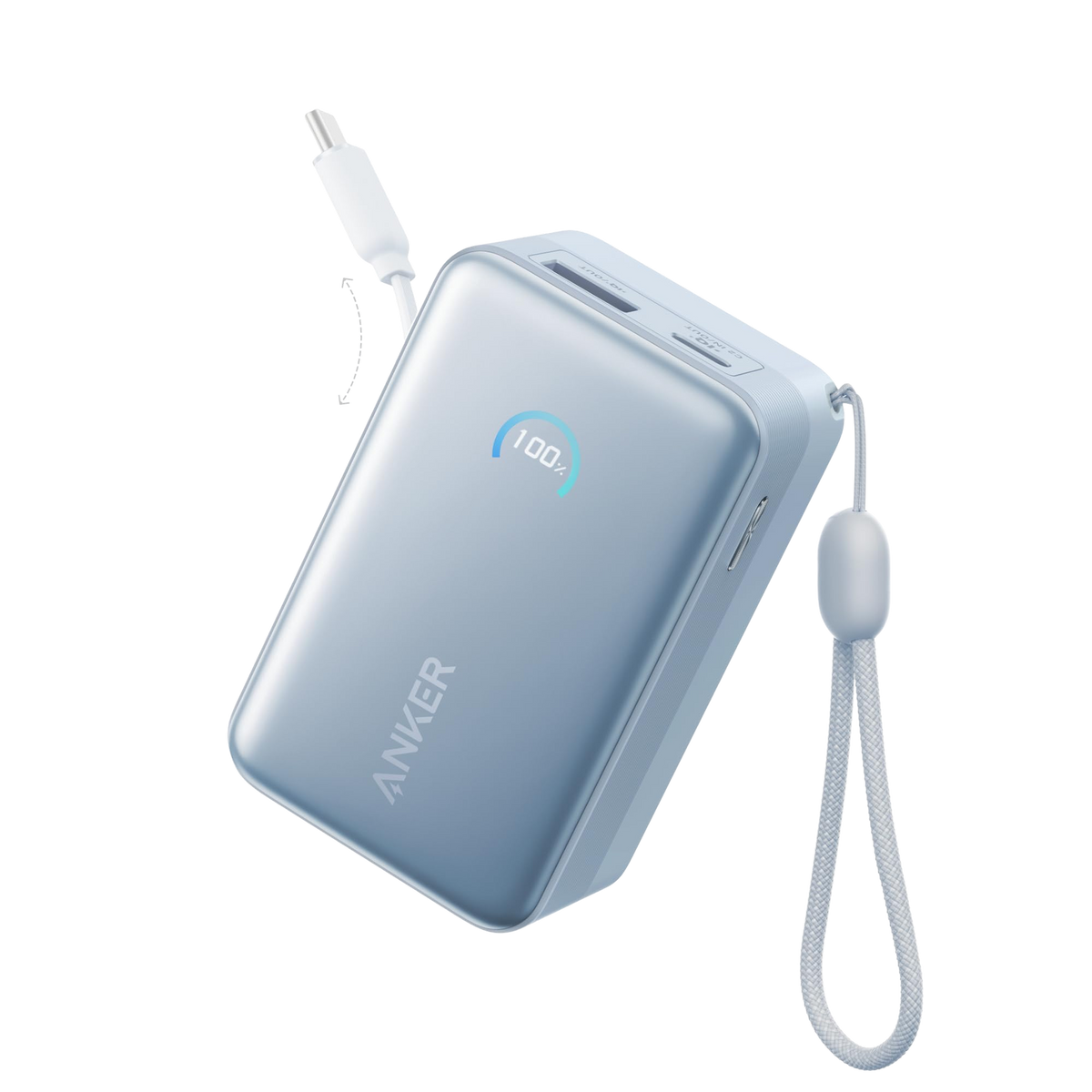 Nano Power Bank (10K, 45W, Built-In Retractable USB-C Cable) by Anker
