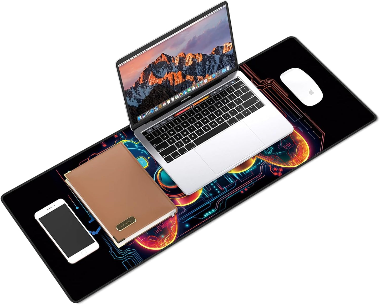 Gaming Mouse Pad XXL XL Large Long Extended Big Mousepad Non-Slip Rubber Keyboard Mouse Pad with Stitched Edges for Laptop Home Office (31.5X11.8X0.08 Inch) … (Handle)