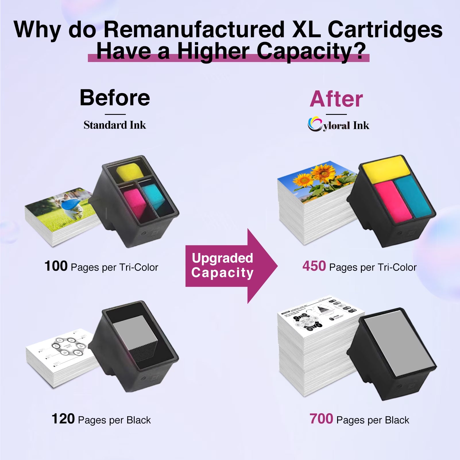 67XL Ink Cartridges Compatible with HP 67 XL Deskjet 2800E 4200E 2700E 4100E 2755E 4258E 2855E 2842E 2852E 2827E 4155E for Printer Ink HP 67 XL HP 67 Ink Black Color Combo Pack