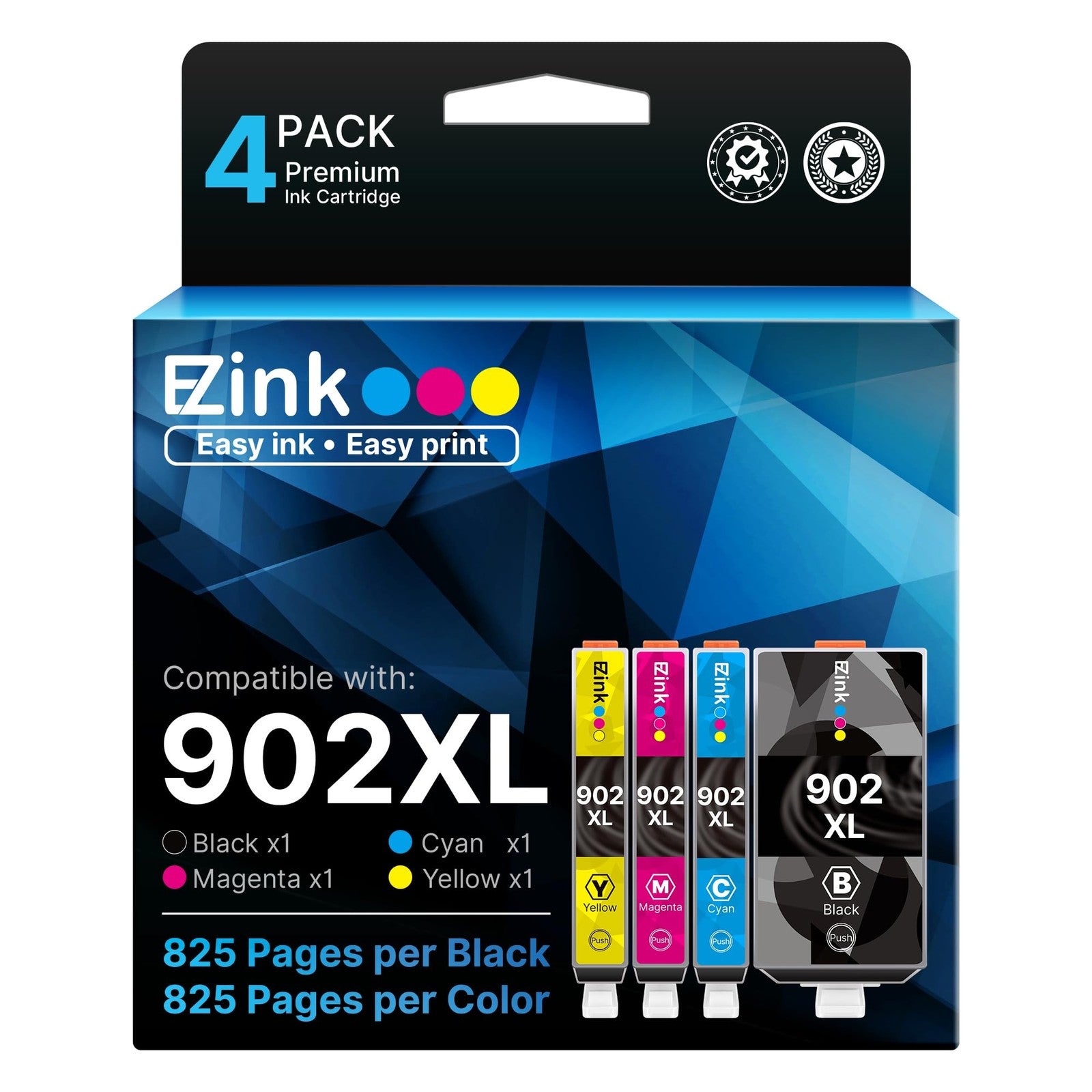 Ez Ink 902Xl Ink Cartridges Combo Pack for Hp Officejet Pro Printers