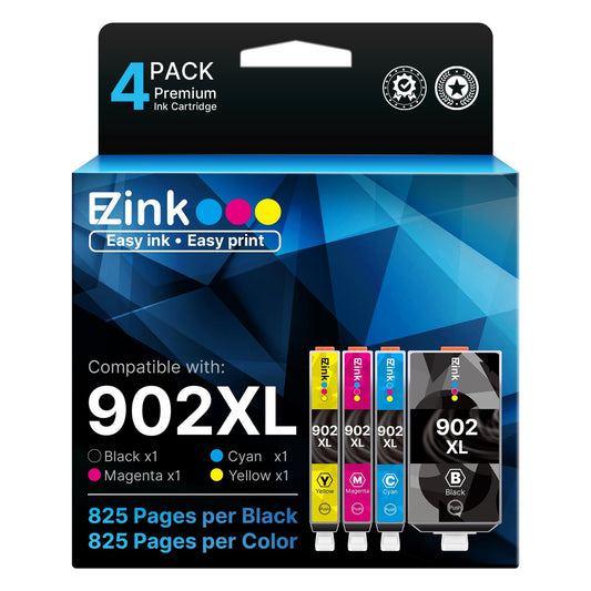 Ez Ink 902Xl Ink Cartridges Combo Pack for Hp Officejet Pro Printers