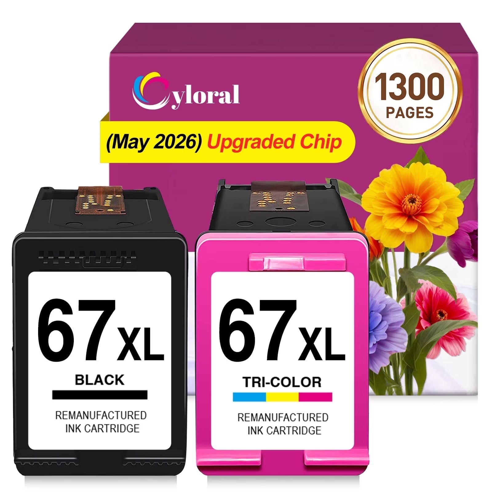 67XL Ink Cartridges Compatible with HP 67 XL Deskjet 2800E 4200E 2700E 4100E 2755E 4258E 2855E 2842E 2852E 2827E 4155E for Printer Ink HP 67 XL HP 67 Ink Black Color Combo Pack