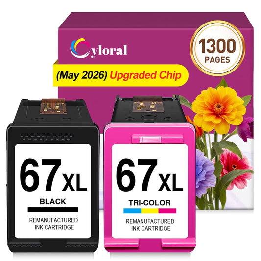 67XL Ink Cartridges Compatible with HP 67 XL Deskjet 2800E 4200E 2700E 4100E 2755E 4258E 2855E 2842E 2852E 2827E 4155E for Printer Ink HP 67 XL HP 67 Ink Black Color Combo Pack