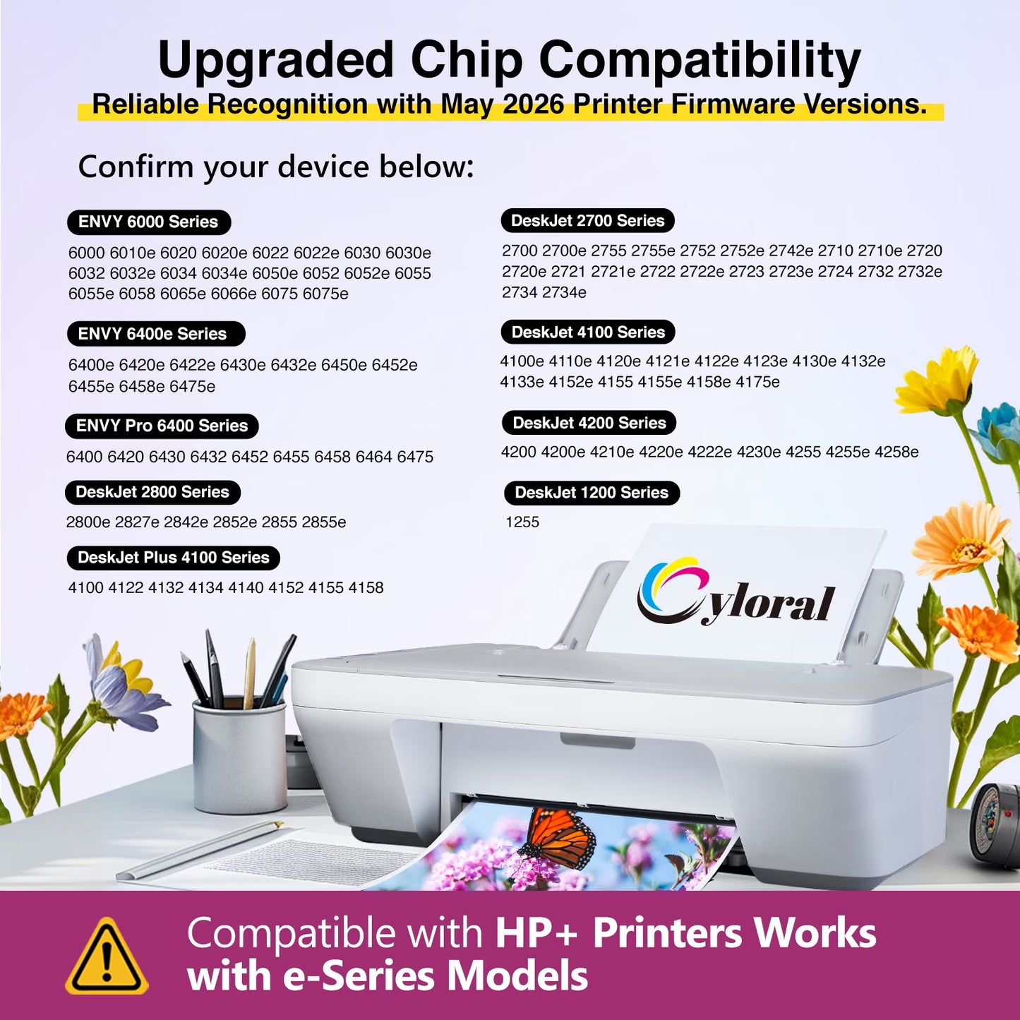 67XL Ink Cartridges Compatible with HP 67 XL Deskjet 2800E 4200E 2700E 4100E 2755E 4258E 2855E 2842E 2852E 2827E 4155E for Printer Ink HP 67 XL HP 67 Ink Black Color Combo Pack