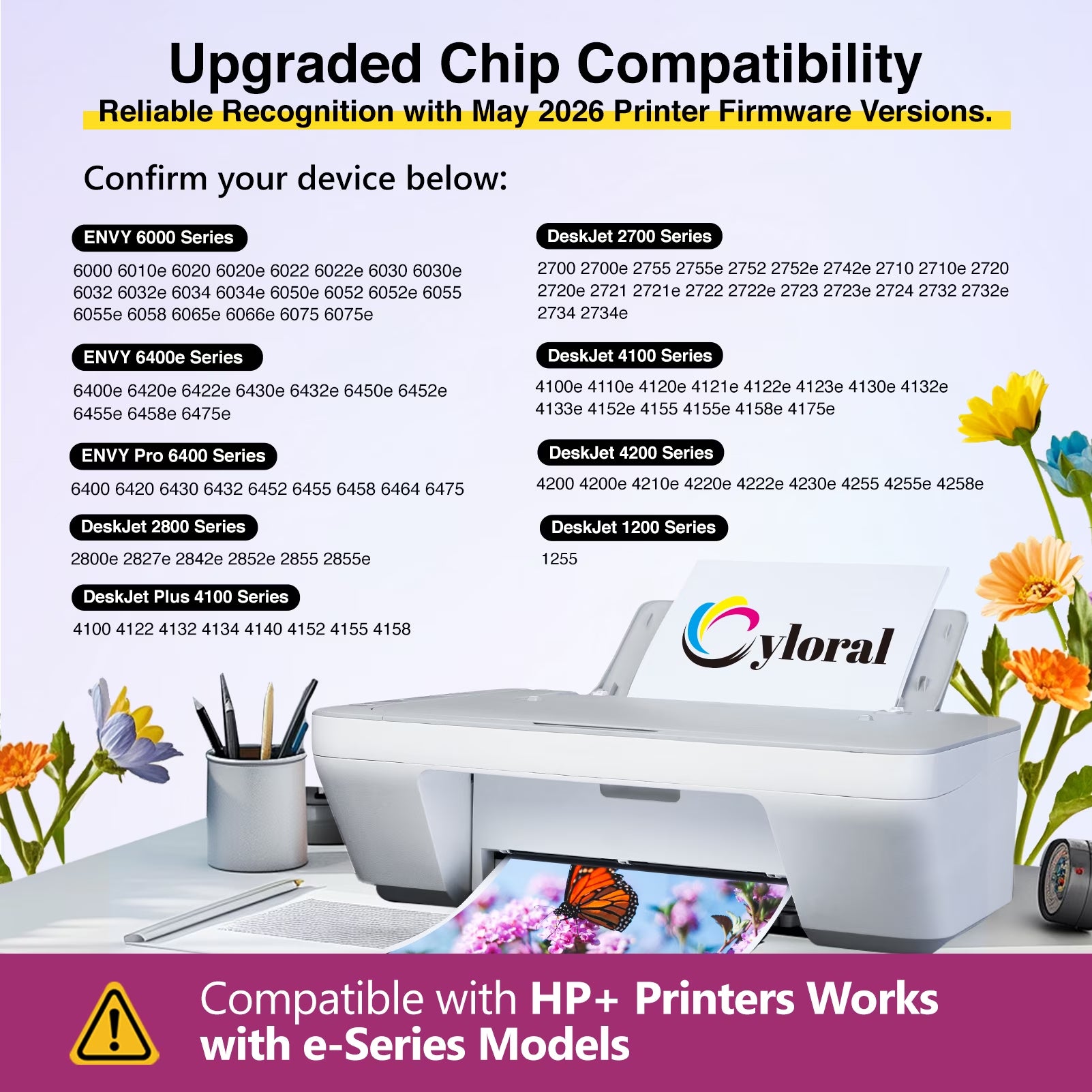 67XL Ink Cartridges Compatible with HP 67 XL Deskjet 2800E 4200E 2700E 4100E 2755E 4258E 2855E 2842E 2852E 2827E 4155E for Printer Ink HP 67 XL HP 67 Ink Black Color Combo Pack