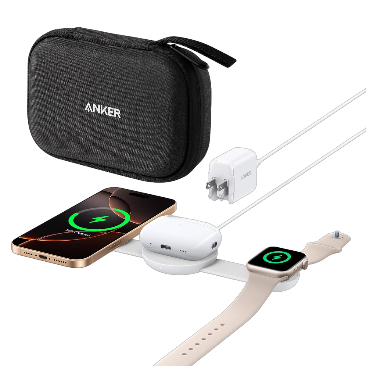 MagGo Wireless Charging Station (3-in-1, Foldable Pad) by Anker